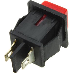 Кнопка 10мм квадратная красная без фиксации 15*20