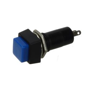 Кнопка 10мм квадратная синяя без фиксации гайка