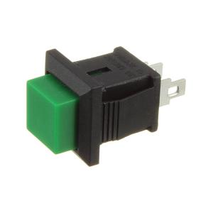 Кнопка 10мм квадратная, зеленая, без фиксации 15*20