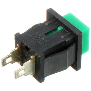 Кнопка 10мм квадратная зеленая на размыкание 15*20