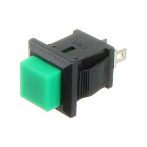 Кнопка 10мм квадратная зеленая на размыкание 15*20