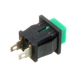 Кнопка 10мм квадратная зеленая на размыкание 15*20