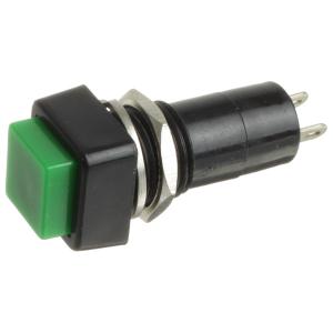 Кнопка 10мм квадратная зеленый с фиксацией 