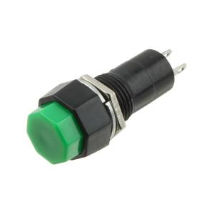 Кнопка 10мм зеленая восьмигранная с фиксацией