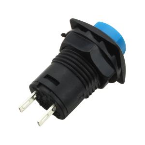 Кнопка 10*15мм квадратная синяя, с фиксацией, гайка