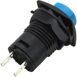 Кнопка 10*15мм квадратная синяя, с фиксацией, гайка