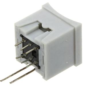 Кнопка 15мм квадратная 5*12 красная с фиксацией 6PIN +СВД