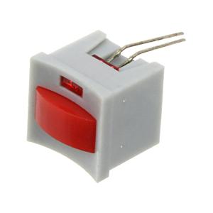 Кнопка 15мм квадратная 5*12 красная с фиксацией 6PIN +СВД