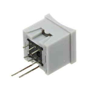 Кнопка 15мм квадратная 5*12 красная с фиксацией 6PIN +СВД