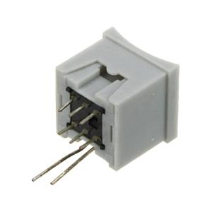 Кнопка 15мм квадратная 5*12 Зелен с фиксацией 6PIN +СВД