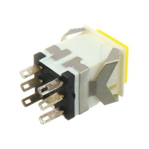 Кнопка 18мм квадратная Желт/белая без фиксации 6PIN
