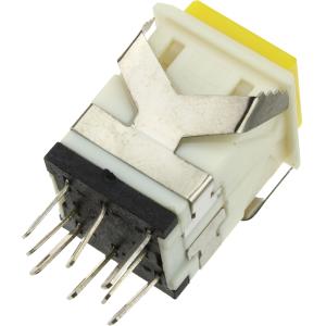 Кнопка 18мм квадратная желт/белый без фиксации 8PIN подсветка