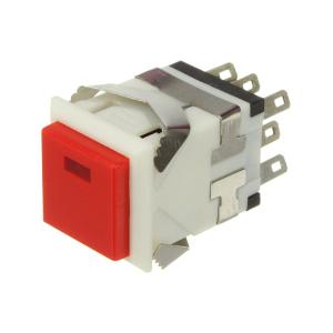 Кнопка 18мм квадратная красный без фиксации 8PIN подсвет