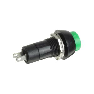 Кнопка d12мм зеленая с фиксацией, круглая