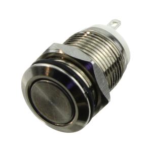 Кнопка d14мм антивандальная h22 2 контакта, без фиксации