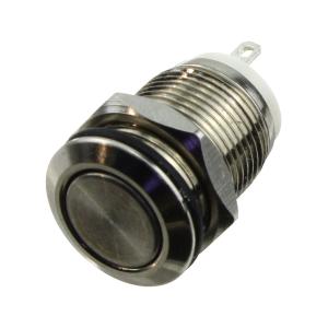 Кнопка d14мм антивандальная h22 2 контакта, без фиксации