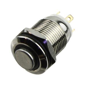 Кнопка d14мм антивандальная h22 4 контакта, без фиксации, с подсветкой