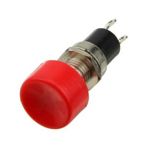 Кнопка d14мм красная, без фиксации на замыкание