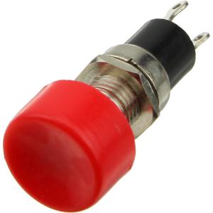 Кнопка d14мм красная, без фиксации на замыкание