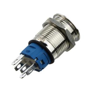 Кнопка d18мм, металлическая, антивандальная, с подсветкой, без фиксации 12V