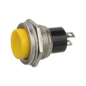 Кнопка d20мм желтая на размыкание металл
