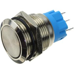 Кнопка d22мм h35 антивандальная 3 контакта без фиксации