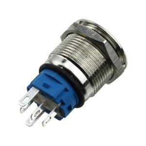 Кнопка d22мм, металлическая, антивандальная, с подсветкой, без фиксации 12-24V