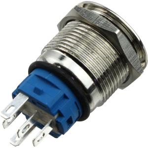 Кнопка d22мм, металлическая, антивандальная, с подсветкой, без фиксации 12V