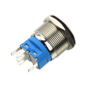 Кнопка d25мм, металлическая, антивандальная, с подсветкой, без фиксации 12-24V