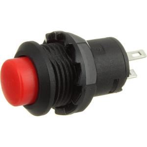 Кнопка d9*14мм красная, с фиксацией на замыкание с гайкой