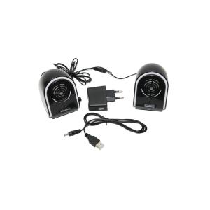 Колонки Konoos KNS-PU50-W для компьютеров черные с белой вставкой 2х2.4Вт