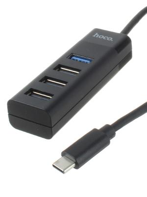 Концентратор TypeC-4USB(G) HUB USB3.0 Hoco HB25 черный