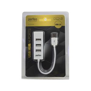 Концентратор USB-4USB(G) HUB белый Perfeo