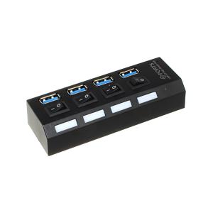 Концентратор USB-4USB(G) HUB с выключателем черный USB3.0