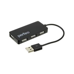 Концентратор USB-4USB(G) Perfeo HUB черный 