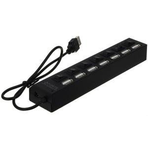 Концентратор USB-7USB(G) HUB с выключателем черный