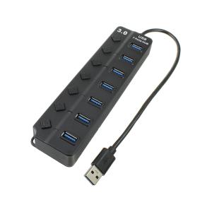 Концентратор USB-7USB(G) HUB с выключателем черный 