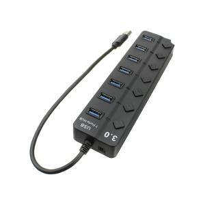 Концентратор USB-7USB(G) HUB с выключателем черный 