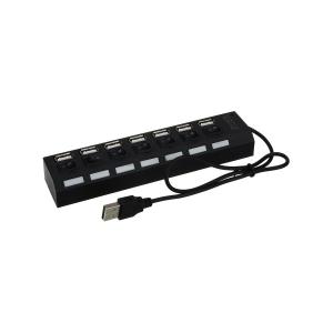 Концентратор USB-7USB(G) HUB с выключателем черный
