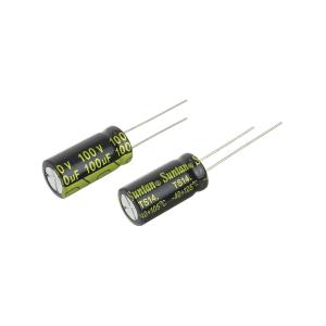 Конденсатор 100мкФ 100В 10*20мм 105С (упаковка 2шт) Suntan TS14012A101MSB0B0R 220мА 2000час