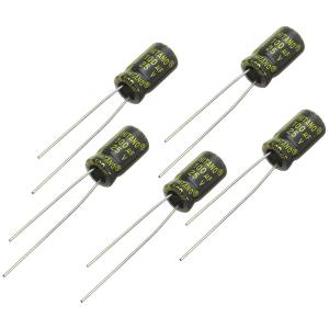 Конденсатор 100мкФ 25В 6.3*11мм 105C (упаковка 5шт) Hitano EXR101M25B 370мА 2000час