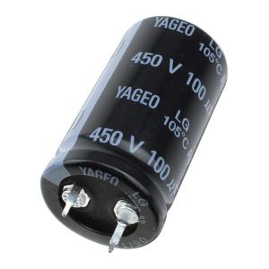 Конденсатор 100мкФ 450В 22*40мм 105C Yageo LG450M0100BPF-2240 Snap-in 650мА 2000час