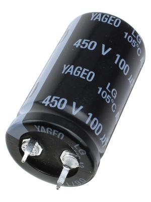 Конденсатор 100мкФ 450В 22*40мм 105C Yageo LG450M0100BPF-2240 Snap-in 650мА 2000час