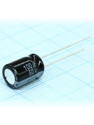 Конденсатор 100мкФ 50В 8*11.5мм 105C (упаковка 2шт) Panasonic EEUFR1H101 870мА 6000час