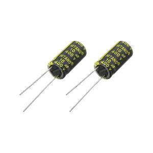 Конденсатор 10мкФ 400В 10*21мм 105C (упаковка 4шт) Hitano EXR100M2GBA 213мА 5000час