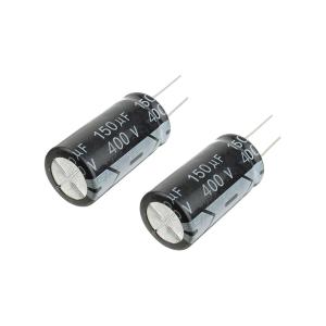 Конденсатор 150мкФ 400В 18*35мм 105С (упаковка 2шт) Jwco KM151M2GBKJ1835EBK 550мА 2000час