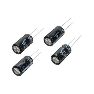 Конденсатор 2200мкФ 16В 10*20мм 105С (упаковка 4шт) Jwco KM222M1CBKJ1020VBK 920мА 2000час