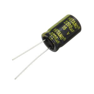 Конденсатор 2200мкФ 16В 13*21мм 105С Hitano EXR222M16B 1900мА 5000час