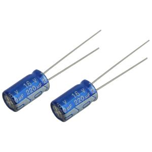 Конденсатор 220мкФ 16В 6*11мм 105С (упаковка 2шт) JB JRB1C221M02500630110000B 95мА 2000час