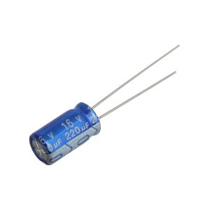 Конденсатор 220мкФ 16В 6*11мм 105С (упаковка 5шт) JB JRC1C221M02500630110000B 300мА 1000час
